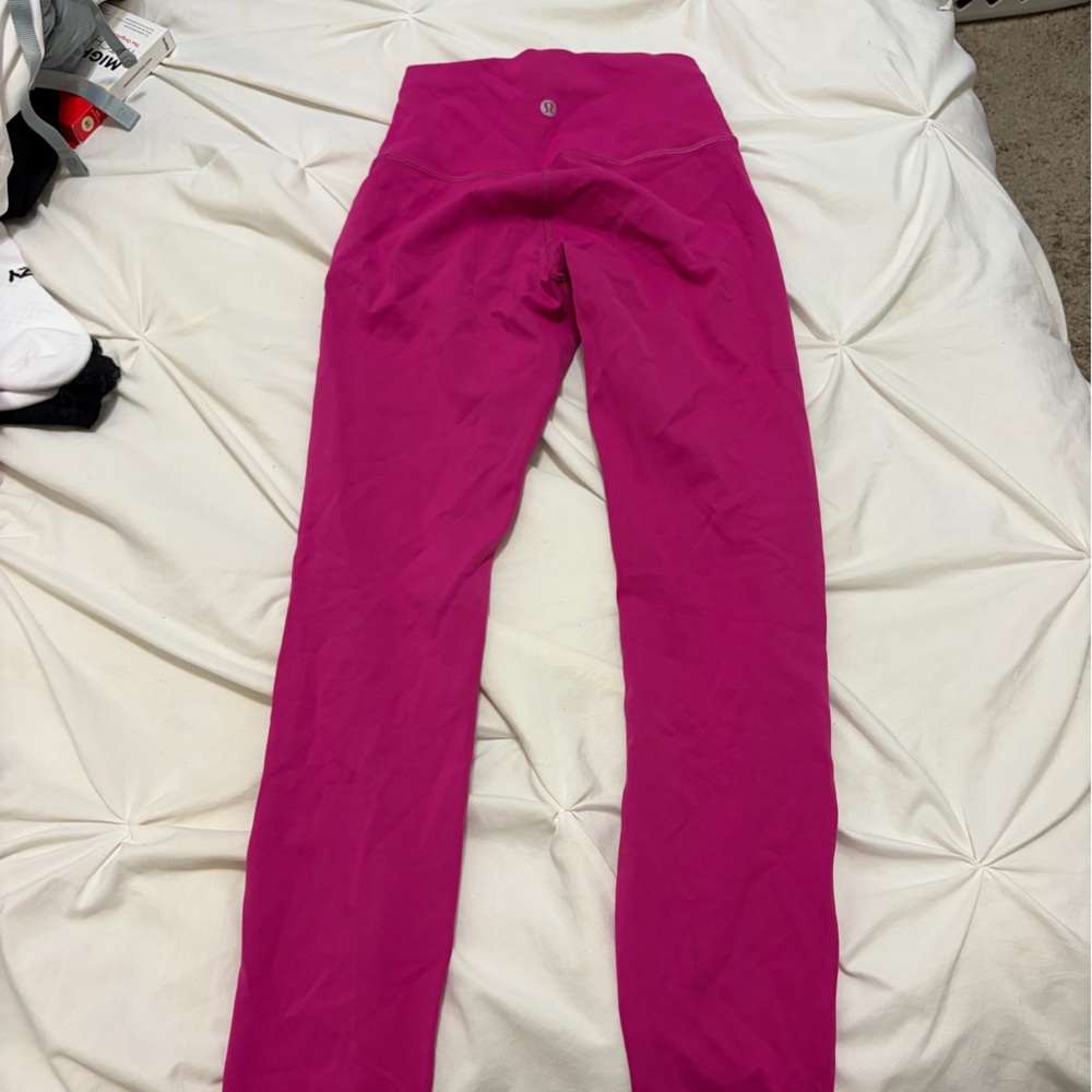 Hot pink lulu leggings size 4